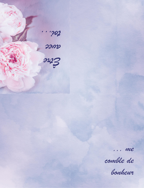 Carte romantique (avec rose, pliable en quatre) Carte romantique (avec rose, pliable en quatre)
