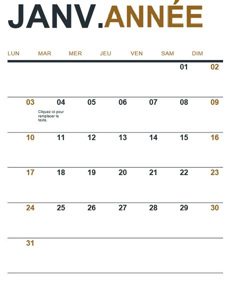 Calendrier Calendrier
