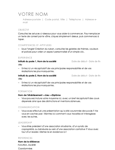 CV (conception Minimaliste) CV (conception Minimaliste)