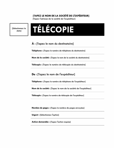 Page de garde de télécopie (Médian)