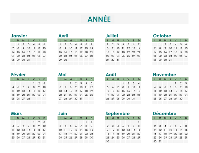 Créateur de calendrier (chaque année) Créateur de calendrier (chaque année)