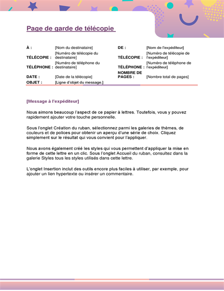 Page de garde de télécopie Joyeux Page de garde de télécopie Joyeux