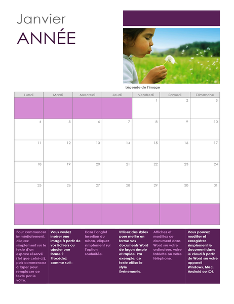 Calendrier d’événements Calendrier d’événements