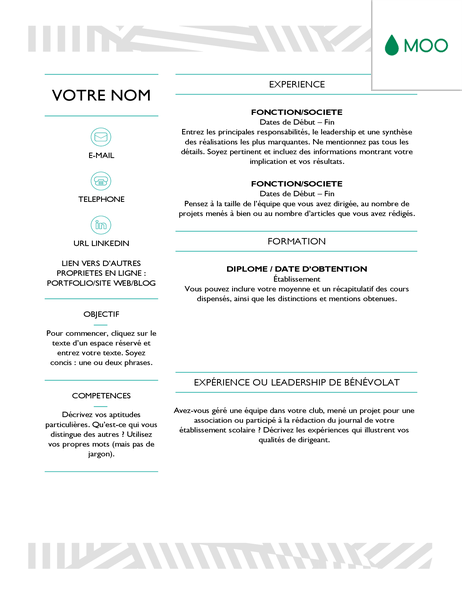 C.V. créatif, conçu par MOO - Office Templates