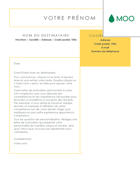Lettre de motivation simple et épurée, conçue par MOO Lettre de motivation simple et épurée, conçue par MOO