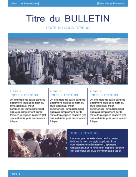 Bulletin d’informations avec en-têtes Bulletin d’informations avec en-têtes
