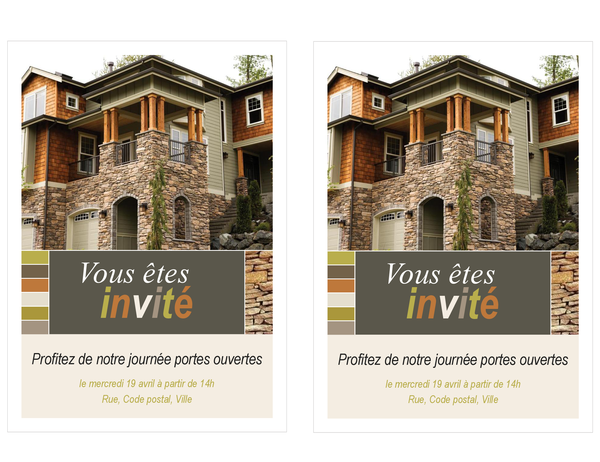 Invitation à une journée portes ouvertes dans l’immobilier (2 par page) Invitation à une journée portes ouvertes dans l’immobilier (2 par page)