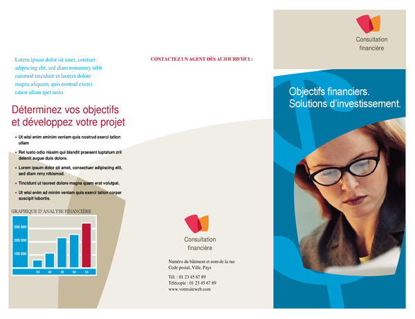 Brochure d’entreprise financière (dépliant à trois pages) Brochure d’entreprise financière (dépliant à trois pages)