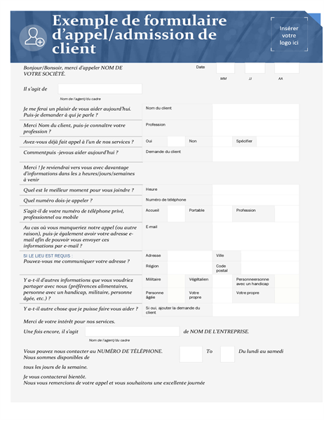Script d’ajout de client pour les petites entreprises Script d’ajout de client pour les petites entreprises