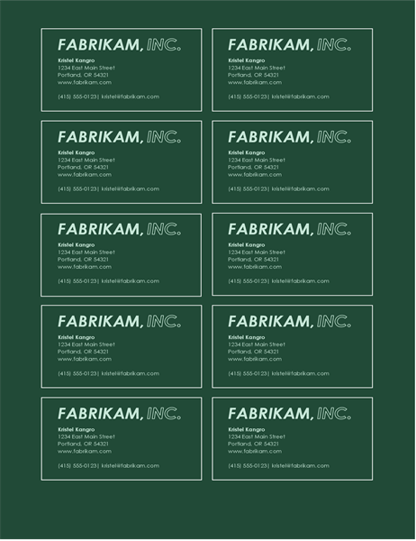 Cartes de visite avec logo en gras (10 par page) Cartes de visite avec logo en gras (10 par page)