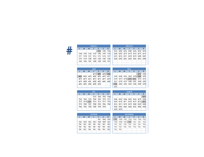 Calendrier avec congés (toutes les années) Calendrier avec congés (toutes les années)