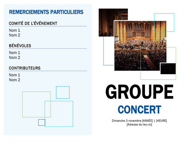 Programme de concert Programme de concert