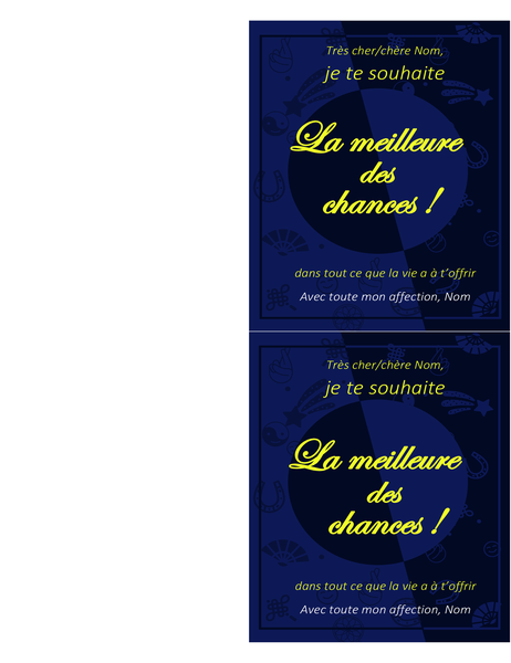 Carte Meilleure des chances Carte Meilleure des chances
