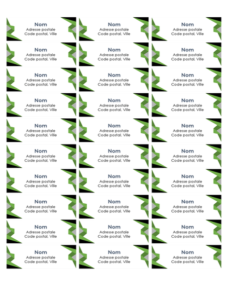 Étiquettes triangulaires (30 par page) Étiquettes triangulaires (30 par page)