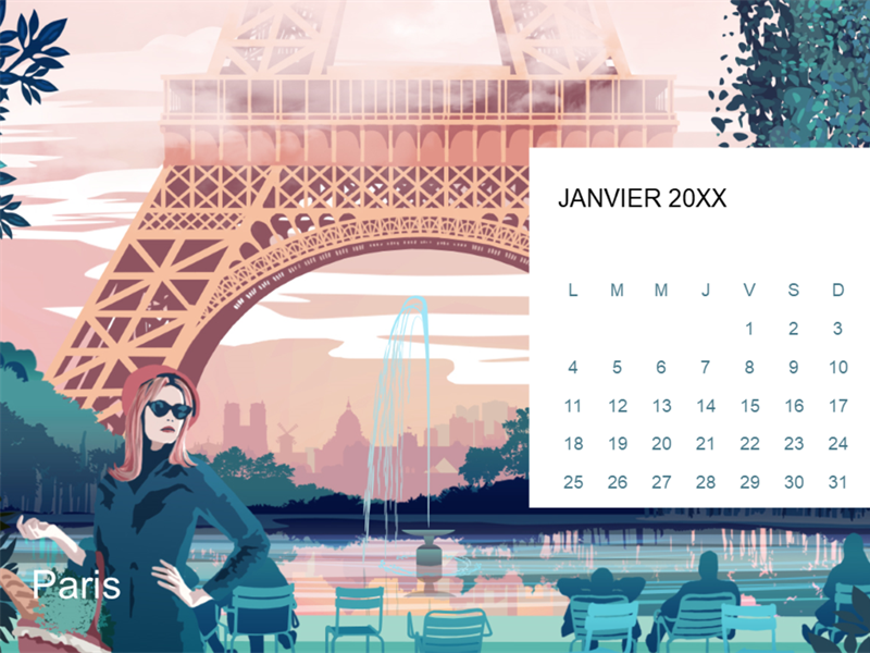 Calendrier mensuel de paysages urbains Calendrier mensuel de paysages urbains