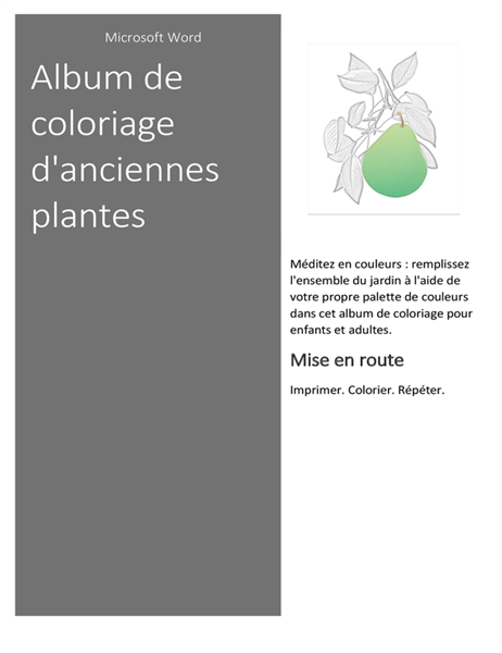 Livre de coloriage avec des plantes style ancien Livre de coloriage avec des plantes style ancien