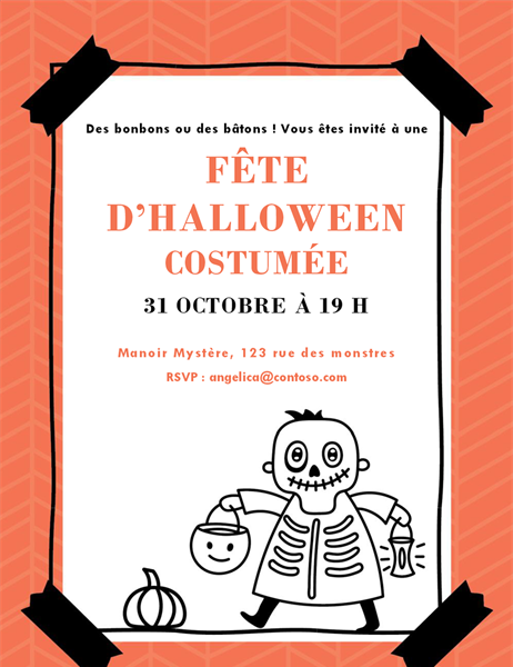 Invitation squelette Halloween Invitation squelette Halloween