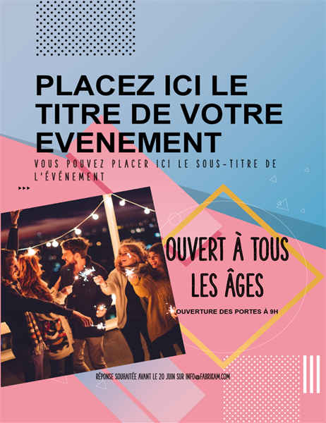 Prospectus annonçant un événement avec image Prospectus annonçant un événement avec image
