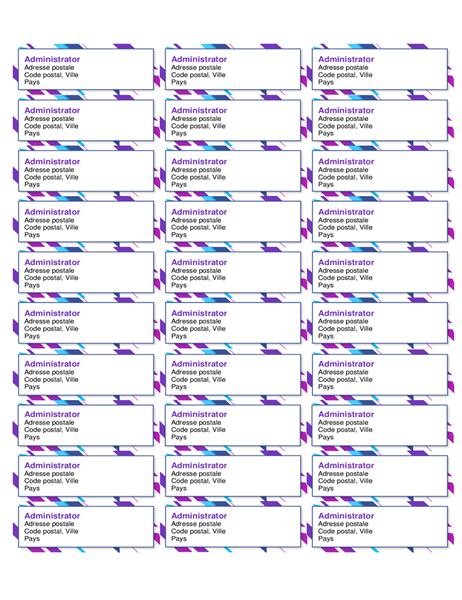 Étiquettes graphiques violettes (30 par page) Étiquettes graphiques violettes (30 par page)