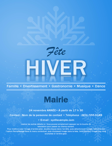 Prospectus d’événement avec des flocons Prospectus d’événement avec des flocons