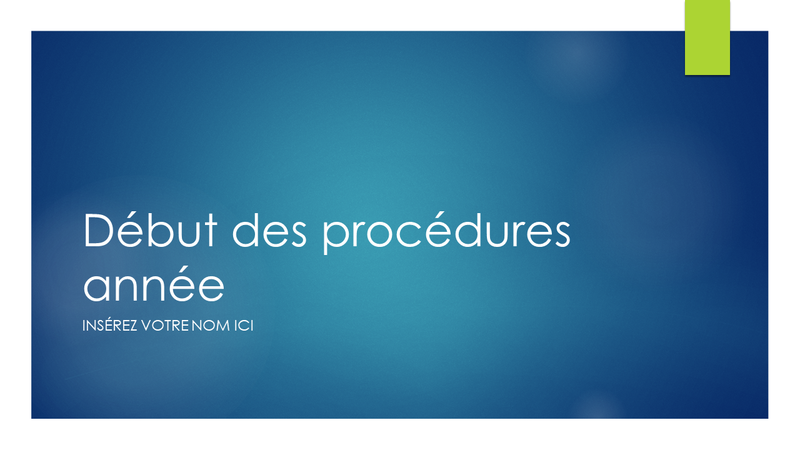 Début des procédures année Début des procédures année