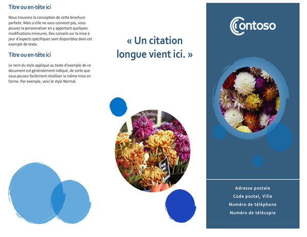 Brochure sphères bleues Brochure sphères bleues