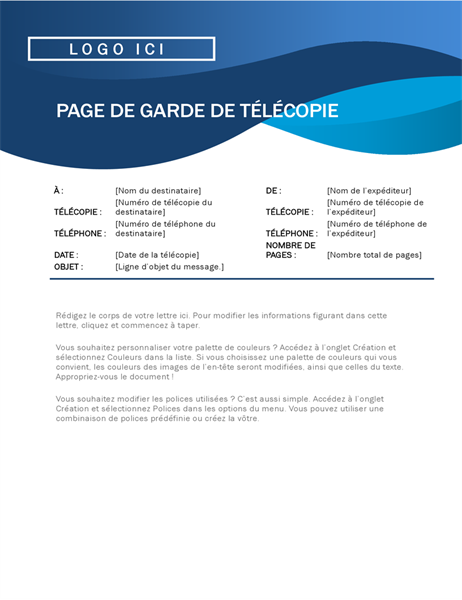 Télécopie Courbe bleue Télécopie Courbe bleue