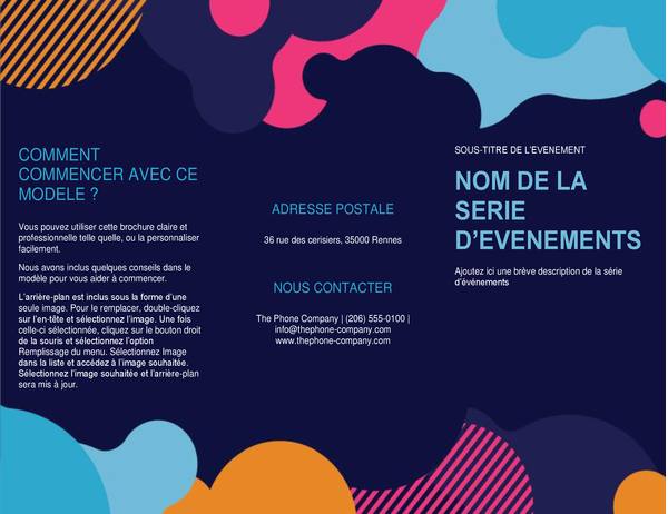 Dépliant d’évènement aux couleurs éclatantes Dépliant d’évènement aux couleurs éclatantes