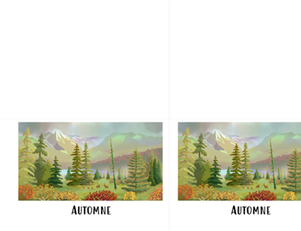 Cartes de vœux avec scènes de nature vierge (pliées en quatre) Cartes de vœux avec scènes de nature vierge (pliées en quatre)