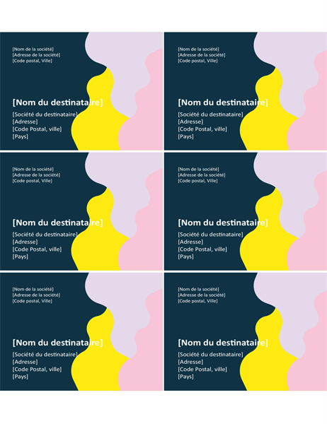 Étiquettes formes organiques (6 par page) Étiquettes formes organiques (6 par page)