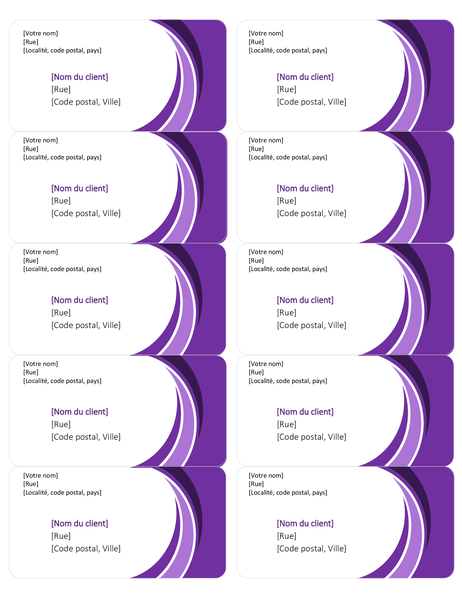Étiquettes d’expédition violettes (10 par page) Étiquettes d’expédition violettes (10 par page)