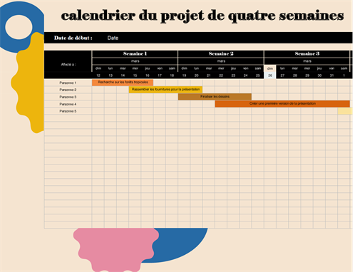 Barre de planning de projet