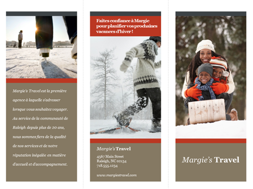 Brochure de voyage en trois volets (conception rouge et grise) Brochure de voyage en trois volets (conception rouge et grise)