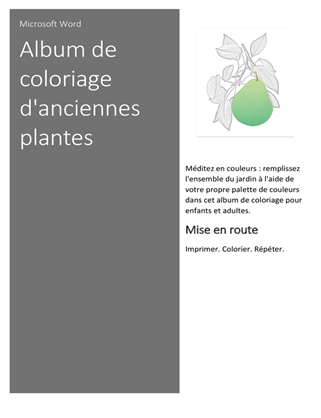 Livre de coloriage avec des plantes style ancien Livre de coloriage avec des plantes style ancien