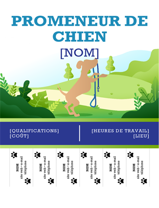 Affichette pour promeneur de chien Affichette pour promeneur de chien