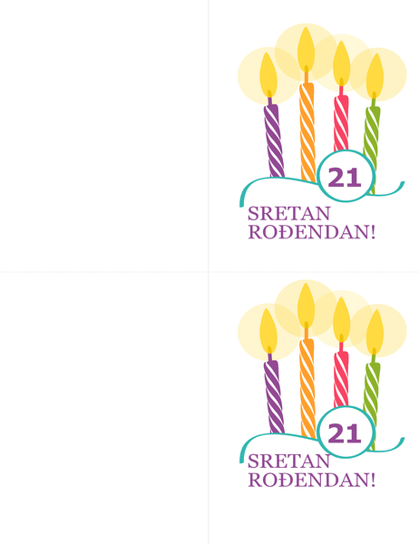 Rođendanske čestitke za ključne rođendane (2 po stranici, za papir Avery 8315) Rođendanske čestitke za ključne rođendane (2 po stranici, za papir Avery 8315)