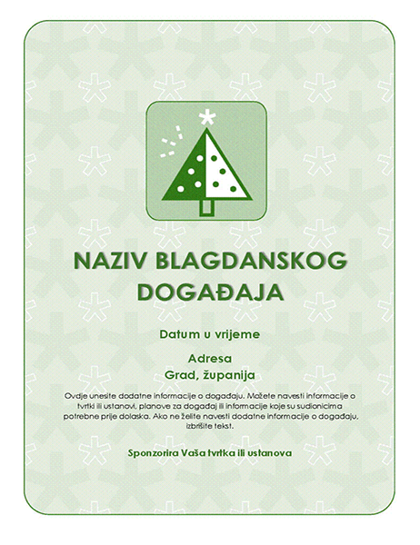 Letak za blagdanski događaj (sa zelenim drvcem) Letak za blagdanski događaj (sa zelenim drvcem)