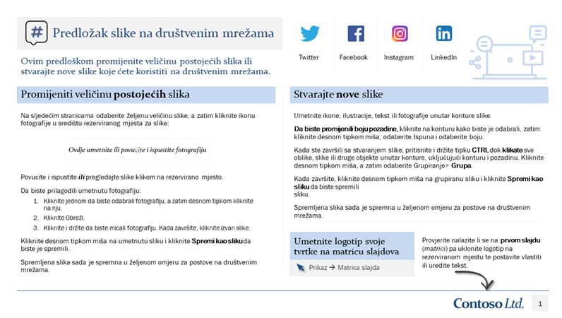 Predložak slike na društvenim mrežama Predložak slike na društvenim mrežama