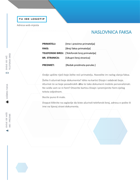 Naslovnica faksa (dizajn sa šesterokutom) Naslovnica faksa (dizajn sa šesterokutom)