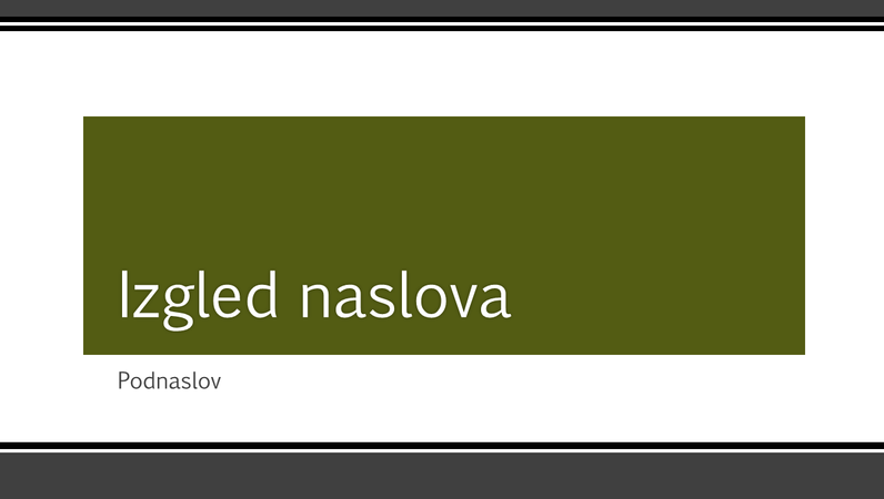 Prezentacija s prugastim crnim obrubom (za široki zaslon) Prezentacija s prugastim crnim obrubom (za široki zaslon)