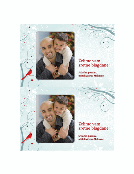 Blagdanska čestitka s fotografijom (motiv pahuljice) Blagdanska čestitka s fotografijom (motiv pahuljice)