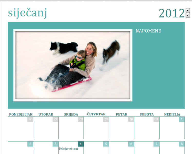 Kalendar s obiteljskim slikama (Pon.) Kalendar s obiteljskim slikama (Pon.)