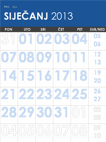 Višebojni kalendar za 2013. i 2014. (od ponedjeljka do nedjelje) Višebojni kalendar za 2013. i 2014. (od ponedjeljka do nedjelje)
