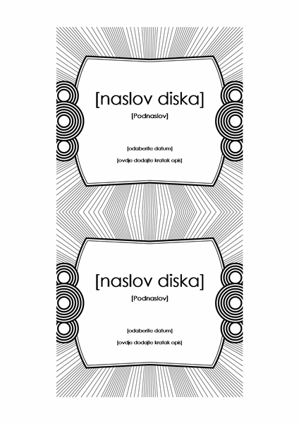 Omot za CD (kompatibilan s papirom Avery 5693) Omot za CD (kompatibilan s papirom Avery 5693)