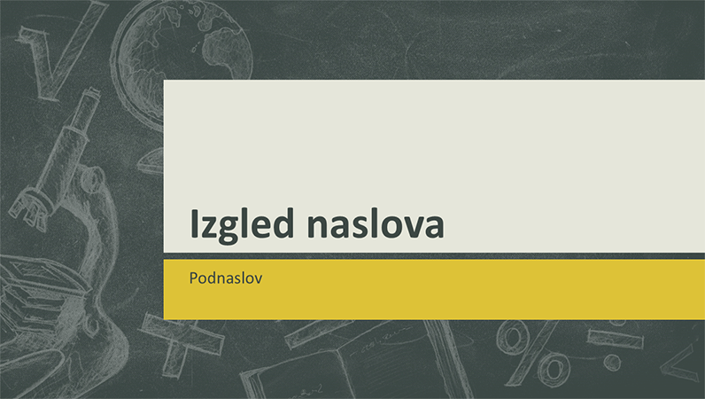 Prezentacija za obrazovne predmete, dizajn s ilustracijama kredom na školskoj ploči Prezentacija za obrazovne predmete, dizajn s ilustracijama kredom na školskoj ploči