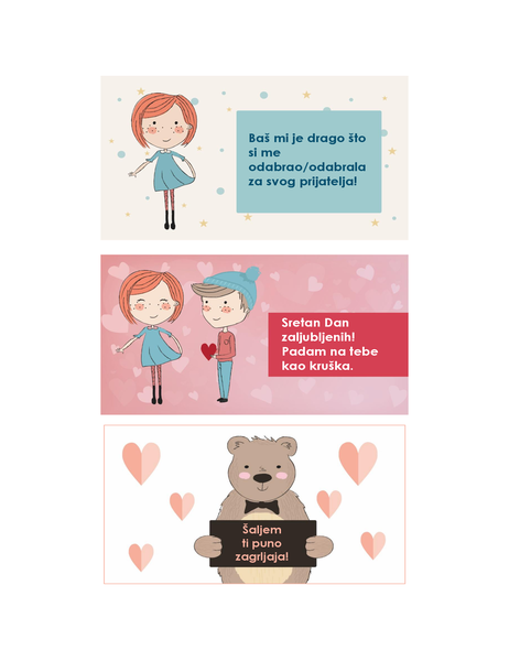 Valentinovo za djecu (12 dizajna, 3 po stranici) Valentinovo za djecu (12 dizajna, 3 po stranici)