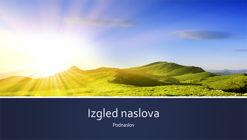 Prezentacija prirode s plavom trakom i fotografijom izlaska sunca na planini (široki zaslon) Prezentacija prirode s plavom trakom i fotografijom izlaska sunca na planini (široki zaslon)