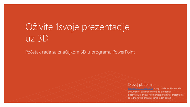 Oživite svoje prezentacije uz 3D Oživite svoje prezentacije uz 3D