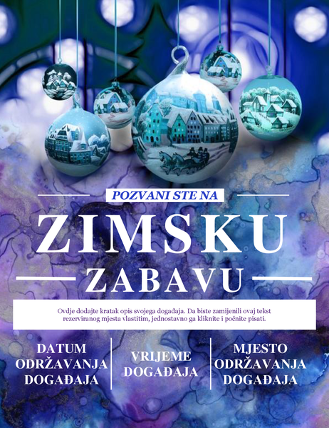 Letak za elegantnu zimsku zabavu Letak za elegantnu zimsku zabavu