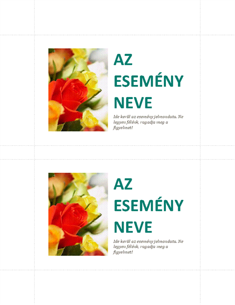 Vállalati esemény képeslap (laponként 2) Vállalati esemény képeslap (laponként 2)